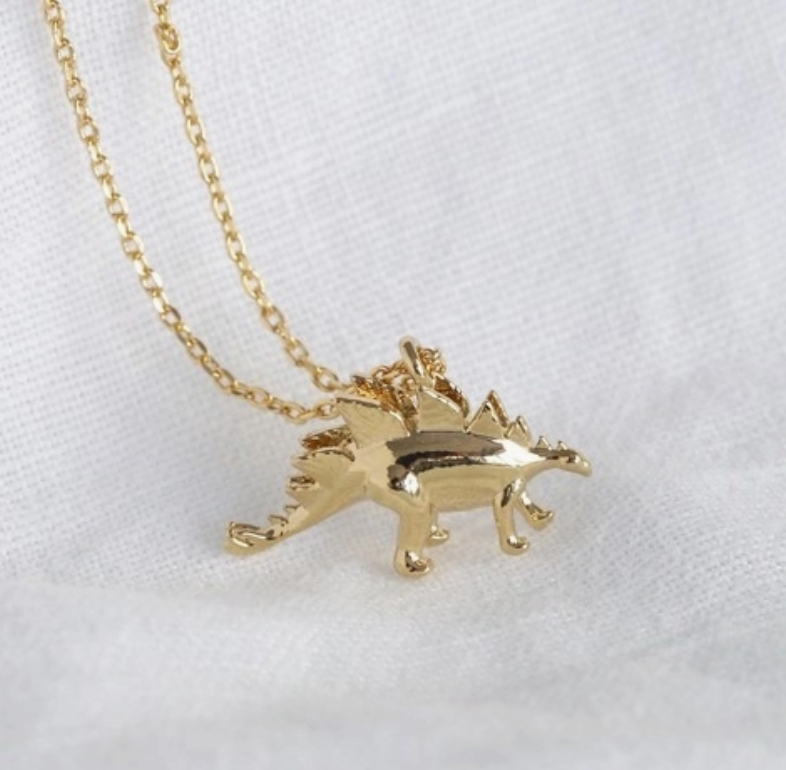 Gold Stegosaurus Necklace